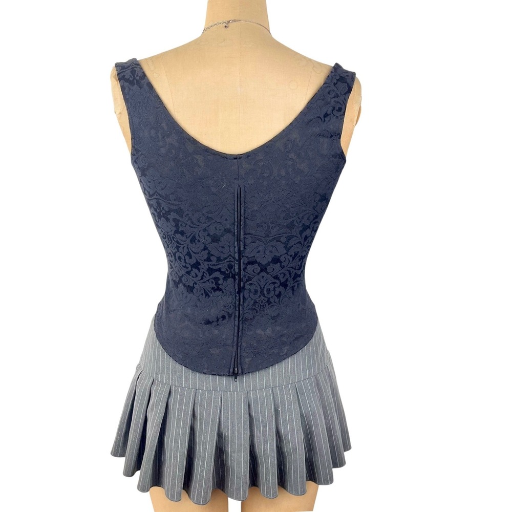 Vintage Gothic Charlotte Russe Corset Top Lace Up Damask Size Small Victorian - Picture 6 of 8